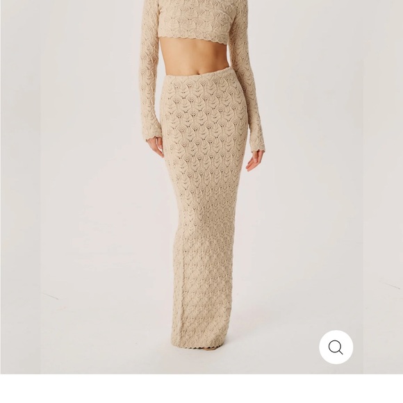 Ronny Kobo Collection Dresses & Skirts - Ronny Kobo Collection Beige Textured Maxi Skirt